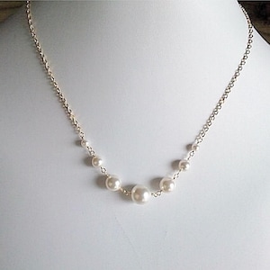 Swarovski White Pearl Necklace: Bridal Wedding Jewelry