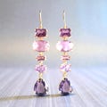 Amethyst Drop Earrings – Gold CZ Bohemian Lilac Ombre Jewelry