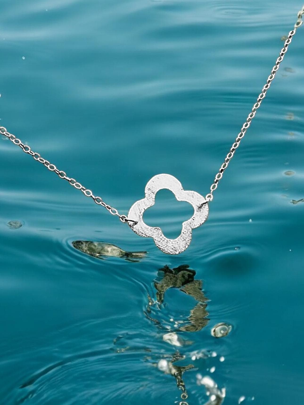 sterling Silver Clover Necklace, Lucky Charm Jewelry