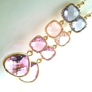 Purple Long Gold Wedding Earrings, Purple Earrings Lavender Drop Earrings, Dangle, Gemstone earring, bridesmaid gifts, Wedding jewelry Gift image 5