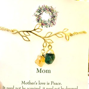 Raw Birthstone Bracelet for mom Personalized Gift for Her Family Kids Initial Bracelet for women Custom Birthstone Bracelet for Grandma Gift image 8