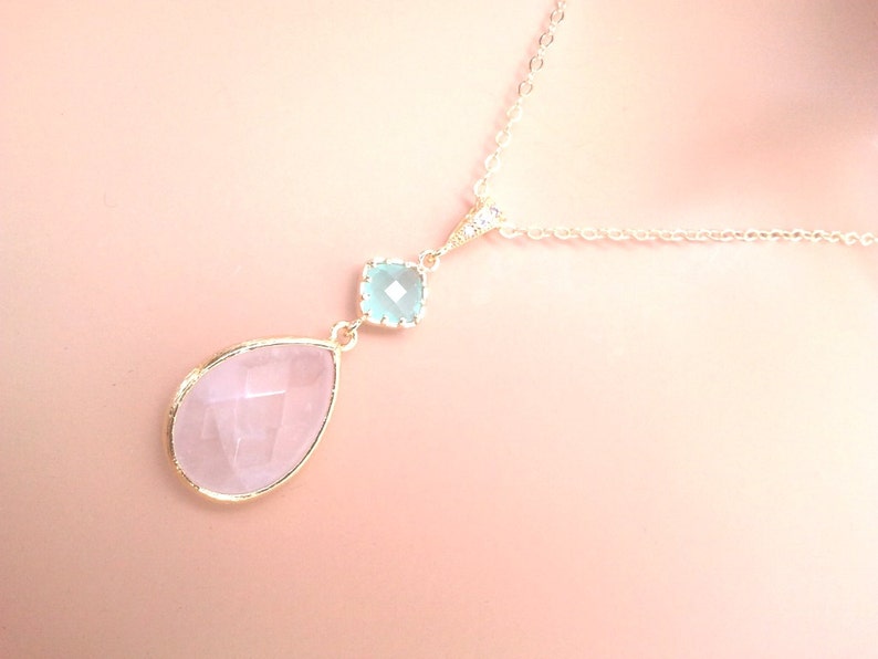 Blush Pink Earrings Mint and Rose Quartz Wedding Jewelry Etsy