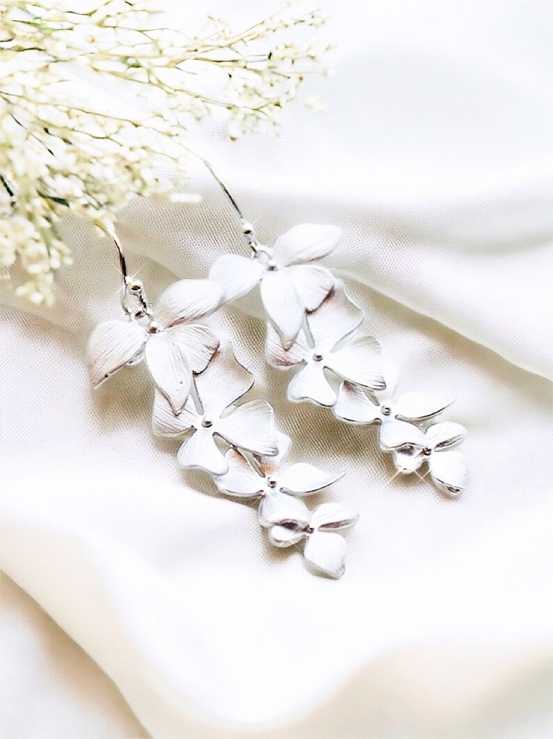 Wild Orchid Flower Earrings , Orchid Flower earrings, Bridesmaid Jewelry Gift for Her Bridal jewelry Bridesmaid gift Maid of honor gift image 9