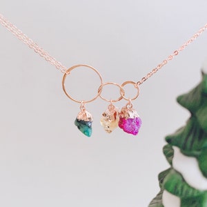 Generations Necklace, Mothers Meaningful Personalized Necklace, Custom Birthstone Necklace, Handmade Birthstone Necklace for Grandma
