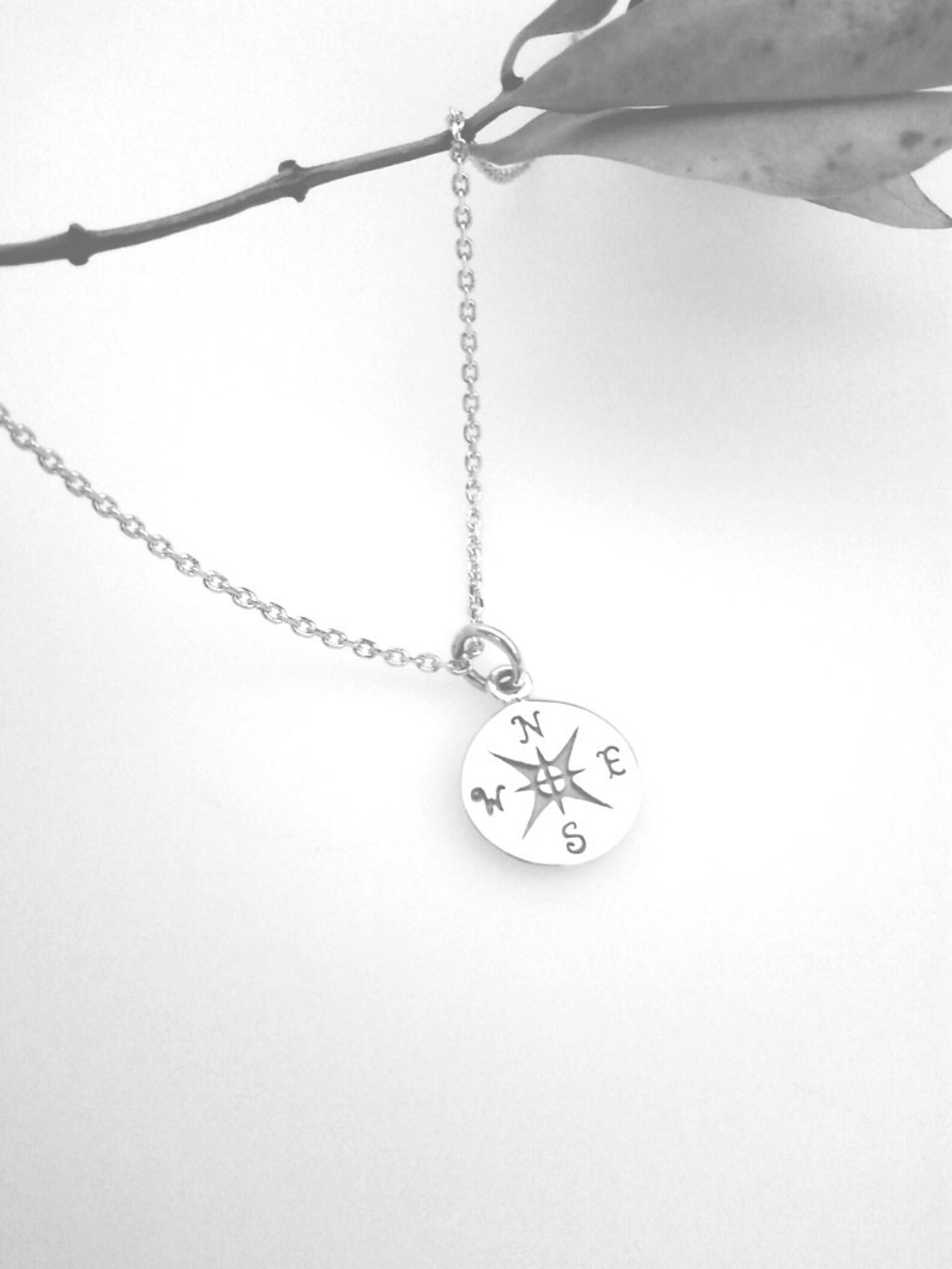 Compass Jewelry Nautical Necklacemini Charm Etsy