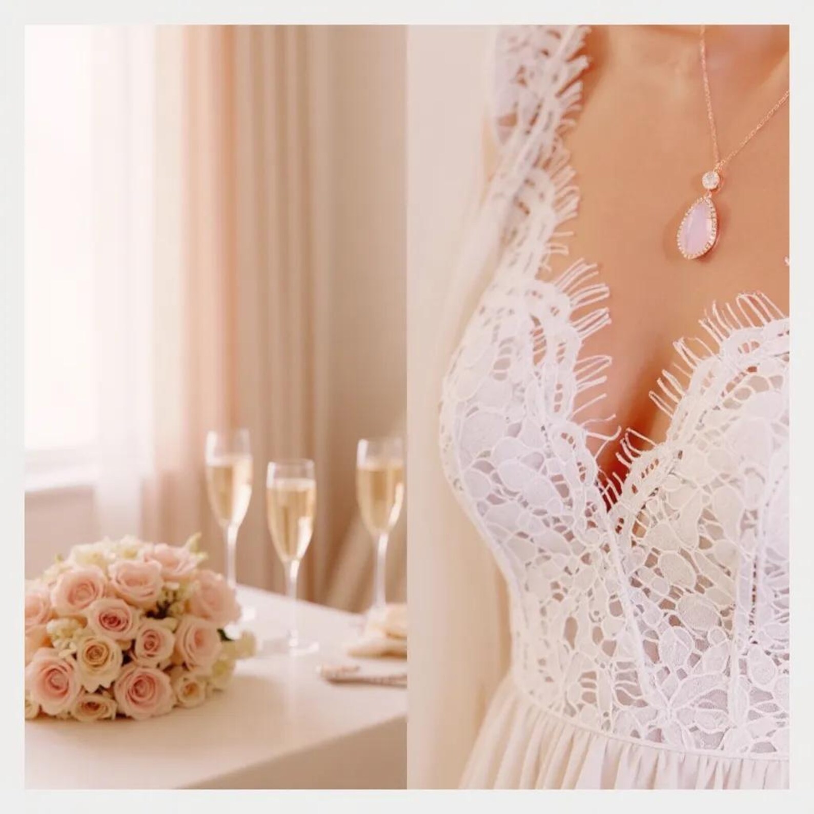 Blush Pink Choker Necklace & Earring Set Elegant Jewelry for Women