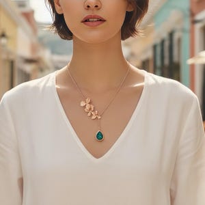 Orchid necklace: Blush Pink Necklace Personalized Initial Birthstones Jewelry Bridesmaids gifts