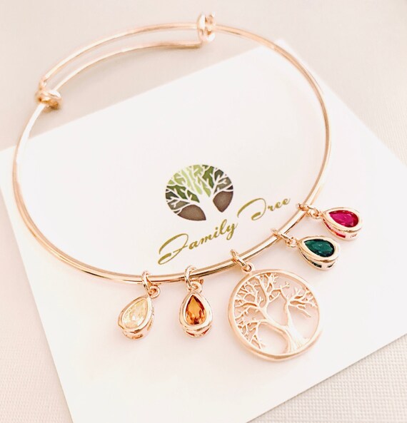 Mom Birthstone Charm Bracelet for Woman 