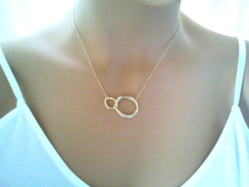 Infinity Necklace, Circle Pendant Necklace, Bridesmaid Gift Birthday gift for Gril Friend, Best Valentines Day Gifts for Her image 2