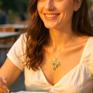 Family Birthstone Tree Necklace: Personalized Initial Charm, Gift for Mom