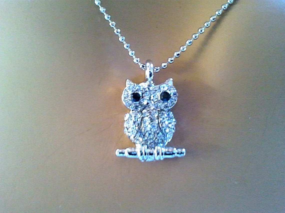 Owl Necklace Good Luck Charm Necklace Cubic Necklace Charm Etsy