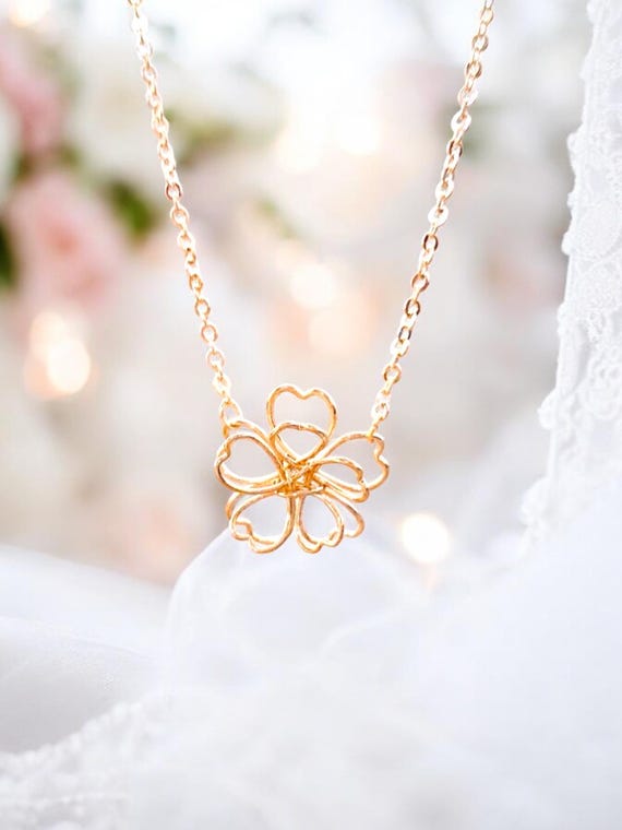 Collana Da Damigella D'onore Con Cuore Gonfio In Argento