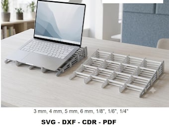 Gaming Laptop Ständer Laser Cut Datei, AirFlow Notebook Halter, Belüftetes Laptop Dock Digitaler Download