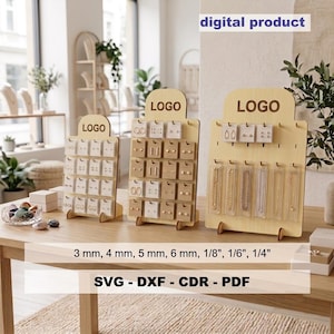 Earring Display Stand Laser cut Templates, Jewelry Card Holder Craft Fair Market Vendor Display