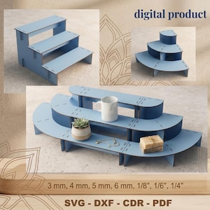 Display Stand Laser cut Templates, Modular Display Shelf, Craft Fair Vendor Market Shelves