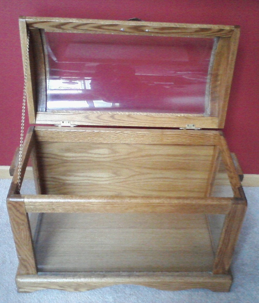 Oak and Glass Quilt Storage & Display Chest Reserved for Opal Etsy