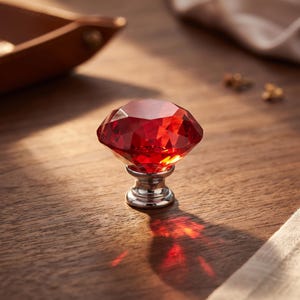 Tirador de cristal con forma de diamante para armarios - Pomo decorativo de 3 cm para cajones, muebles de cocina, armarios y tocadores.