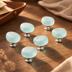 Tiradores de cristal esmerilado transparente: herrajes decorativos con estilo para armarios.