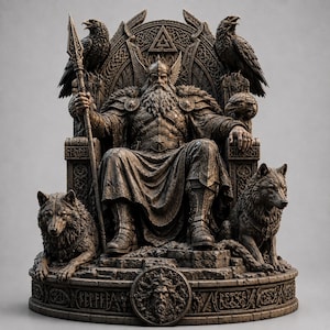 Odin Norse God STL, Viking Mythology 3D Print File, Odin Statue (Digital Download)