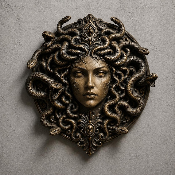 Medusa STL file for CNC,greek mythology 3D relief