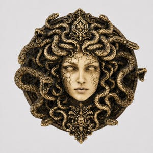 Medusa STL file for CNC,greek mythology 3D relief
