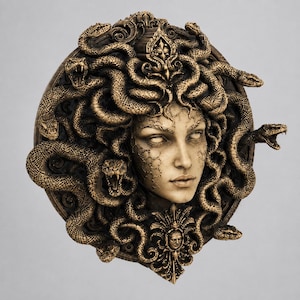 Medusa STL file for CNC,greek mythology 3D relief