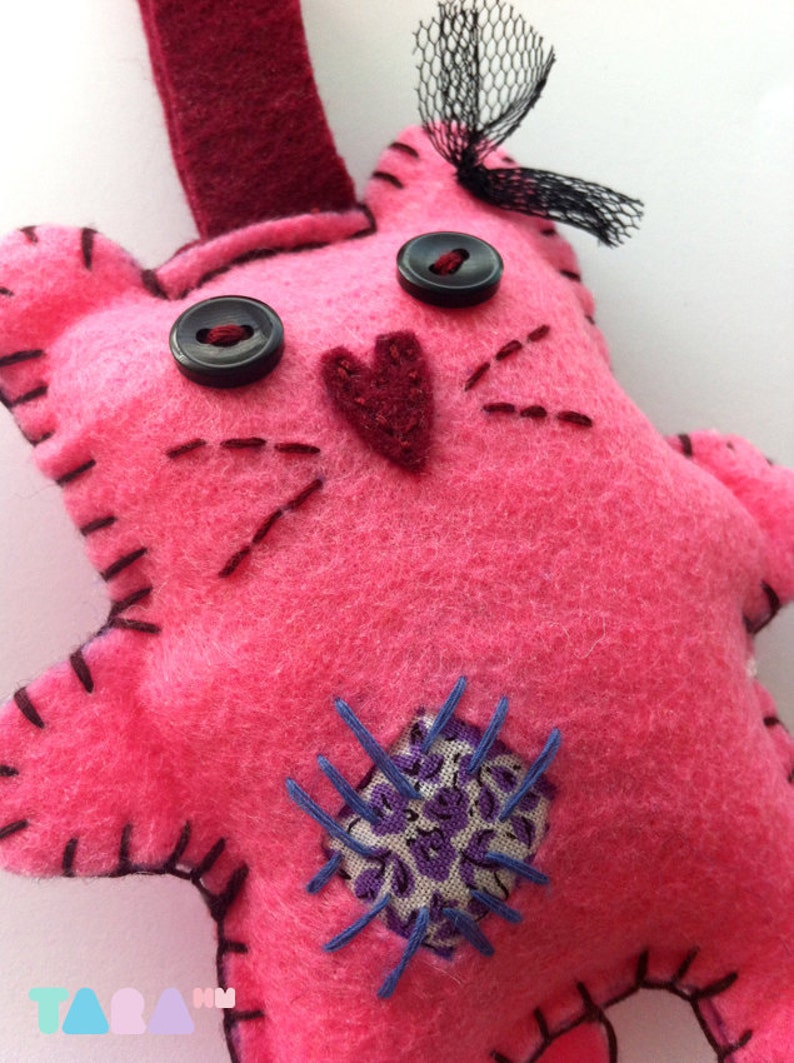 DIY Felt Pattern Cat with Patches Fabric Cat Toy PDF Instant | Etsy