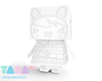 DIY Printable Doll to Paint, Blank Doll DIY Paper Toy Cutout Printable Doll, TaraDoll, Instant Download Robot, Educational Toy, Didactic Toy