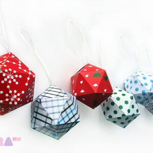 DIY Christmas Balls, Set of 6 Printable Cutout, Printable Christmas ...