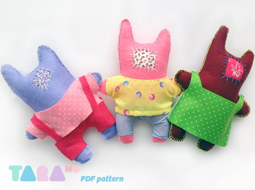 DIY Felt Pattern Cat With Clothes, Fabric Cat Toy, Maxi Taracat