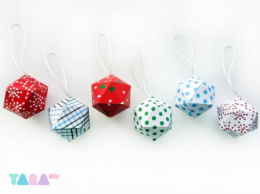 DIY Christmas Balls Set of 6 Printable Cutout Printable - Etsy