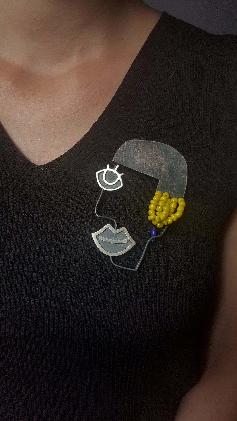 Silver Face Brooch Sterling Silver Face Jewelry Fun Etsy