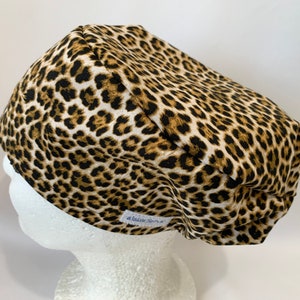Snugfit Scrub Hat, Cheetah Animal Print, Woven fabric 100% cotton