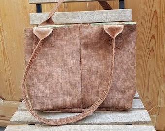 KUHIE®, handbag in cognac-coloured leather
