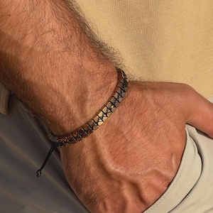 Handcrafted Bronze Natural Stone Bracelet