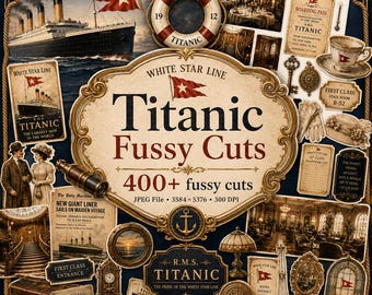 Coupes difficiles du Titanic | Éphémères vintage et étiquettes (téléchargement numérique)