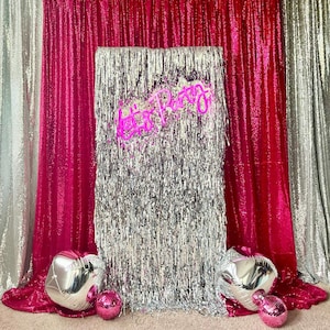 Silber Metallic Schimmer Fransen Hintergrund Party Decor von Eden Geschenke & Events