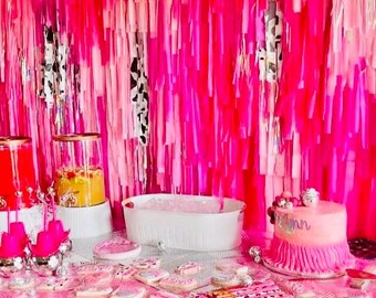 Customizable Premium Fringe Backdrop With Color Blocked Pattern ...