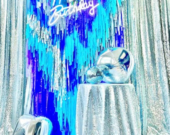 Customizable Premium Fringe Backdrop With Color Blocked Pattern ...