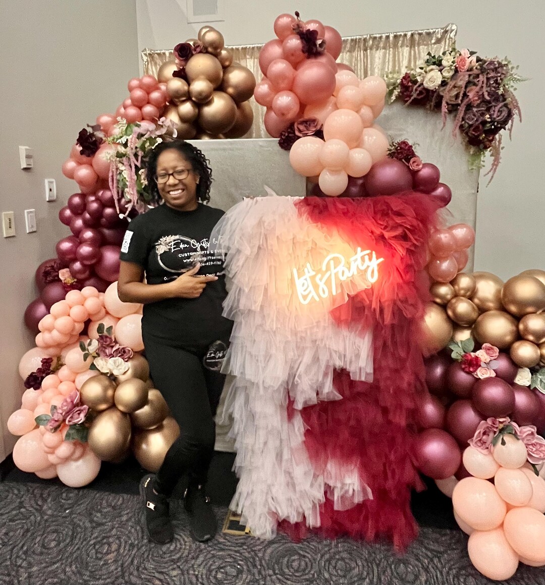 Customizable Tulle Backdrop With Color Blocked Abstract Pattern by Eden ...