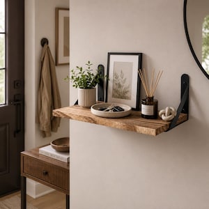Rustic Wood Wall Shelve, Modern Home Shelve, Farmhouse Floating Display Ledge, Bedroom Storage Decor