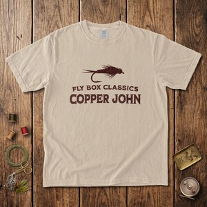 Comfort Colors Fly Fishing Shirt | Vintage Copper John Tee | Retro Fisherman Gift | Angler Graphic T-Shirt | Fly Box Classics Clothing