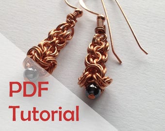 Chainmaille Ohrringe, Kettenhemd Schmuck, Sofort PDF Download