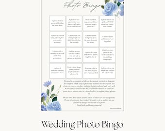 Wedding Photo Bingo English (Canva Template), Printable Wedding Reception Game for Guests, Instant Download