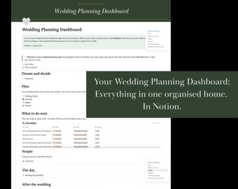 Wedding Planner Notion Template | Budget, Guest List, Checklist (Digital Download)