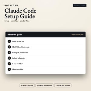 Claude Code Setup & Workflow Guide + Starter Files, CLAUDE.md, settings.json, sous-agents, compétences, crochets, MCP, productivité du développeur