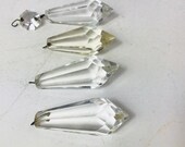 Set of 4 Crystal Clear Drops Lamp Chandelier Part Teardrop Pendants Vintage 2 39 39