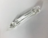 Crystal Glass Plug Drop Lamp Chandelir Replacement Part 3.5 quot Pendant Prism Vtg