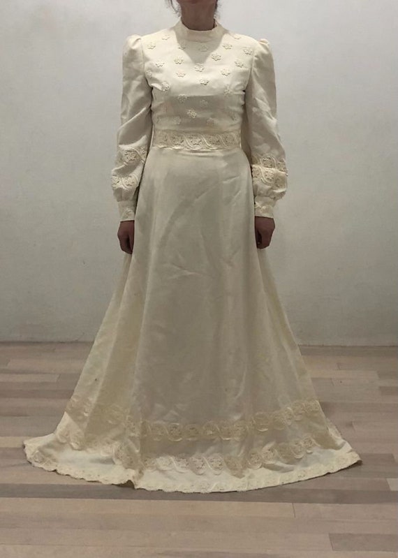 Vintage Wedding Dress Size Medium Edwardian Style… - image 2