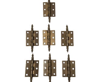 Antique Brass Set 7 Cabinet Hinges